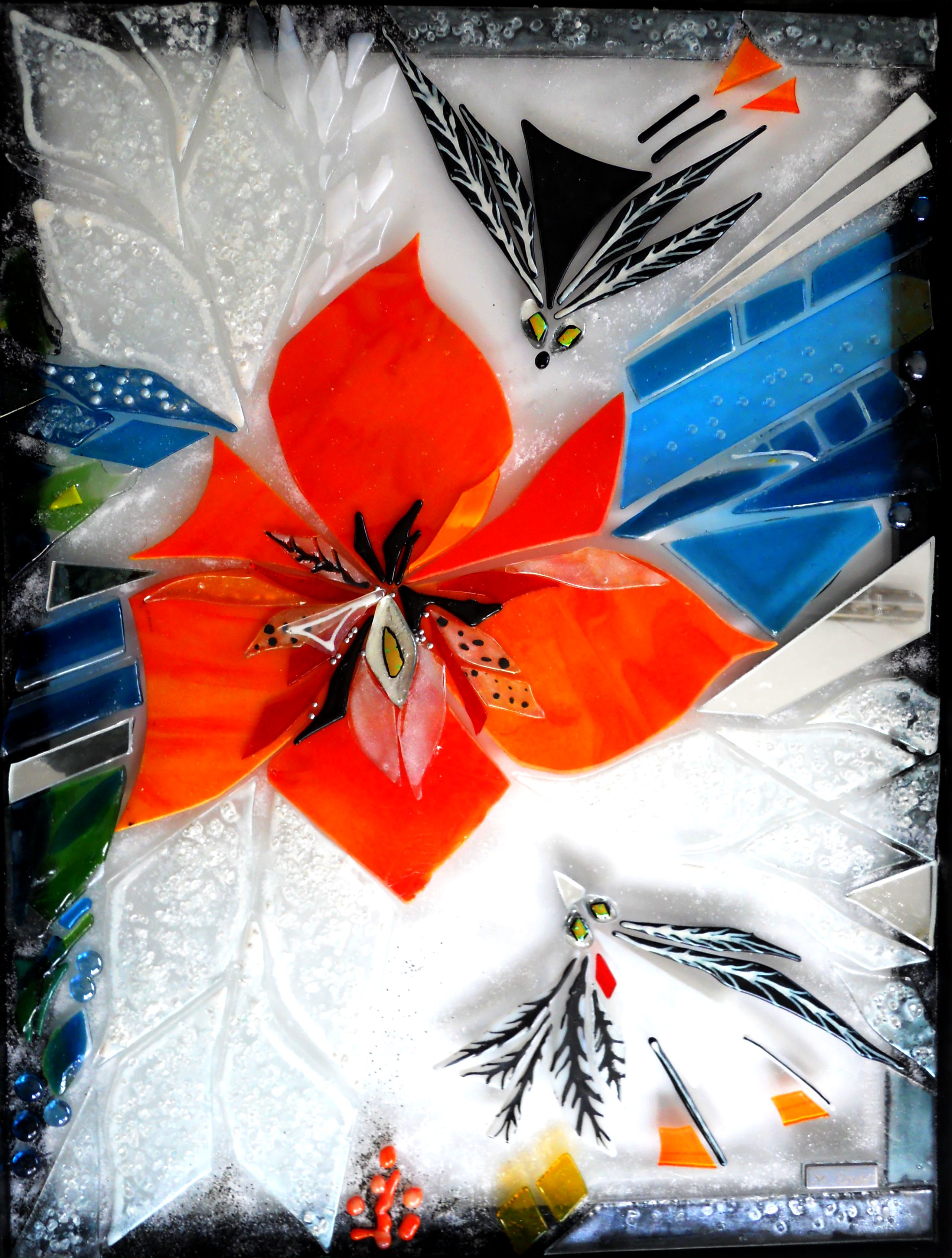 Glaskunst kunstmosaik glasmosaik glaskunstner orkide 