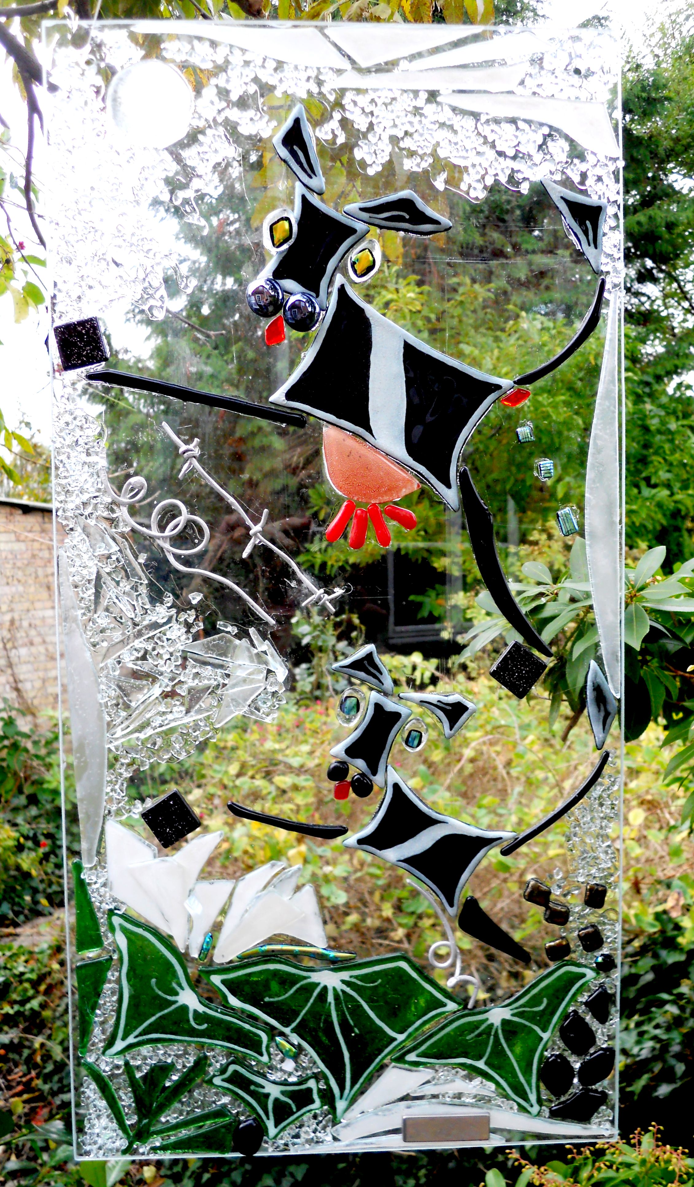 Glaskunst vinduesophæng - Komosaik transperent - Bestillings arbejde 